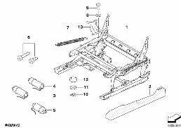 ชิ้นฯแยก, รางเลื่อนระบบไฟฟ้า ที่นั่งหน้า diagram for BMW X5 E53 4.6is