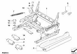 FRONT SEAT RAIL ELECTRICAL/SINGLE PARTS diagram for BMW X3 E83 2.5i