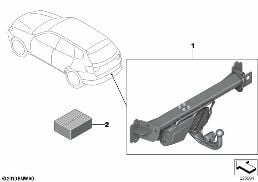 後付セット 電動旋回式トレーラー フック diagram for BMW X3 F25 20dX