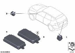 리어 뷰/톱 뷰 카메라 diagram for BMW X3 F25 30dX
