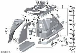 Klaedsel koffertgolv vaenster diagram for BMW 5 Series F07 GT 530d
