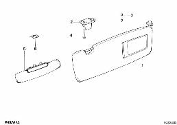 Sonnenblende diagram for BMW 7 Series E32 750iL