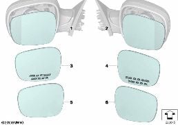 Spiegelglas diagram for BMW X3 F25 28iX