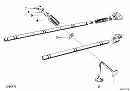 TIMIMG GEAR - ROCKER ARM/VALVES diagram for BMW 5 Series E12 530i