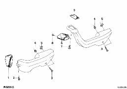ชิ้นส่วนแยก, ที่เท้าแขน diagram for BMW 3 Series E21 320