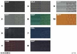 SAMPLE PAGE, UPHOLSTERY COLORS, FABRIC diagram for BMW 3 Series E46 318i