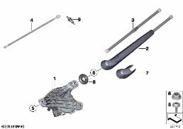 SINGLE PARTS FOR REAR WINDOW CLEANING diagram for BMW X3 F25 28iX