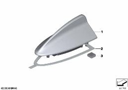 Peças individuais da antena do tejadilho diagram for BMW X3 E83 2.0i