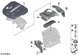 Acoustique moteur diagram for BMW 5 Series F10 LCI 525d