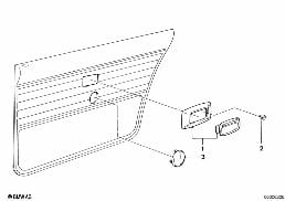 Cendrier de porte arrière diagram for BMW 5 Series E12 520