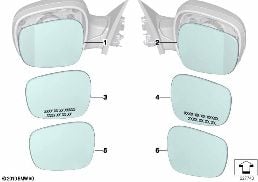 Spiegelglas (S430A) diagram for BMW X3 F25 28iX