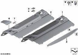 后窗置物架 diagram for BMW 5 Series F10 530dX