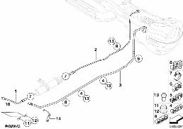 FUEL PIPES / MOUNTING PARTS diagram for BMW X1 E84 18d