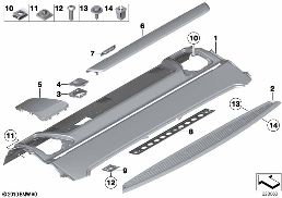 Persiana prot. solar suelo portaobj. diagram for BMW 7 Series F02 740Li