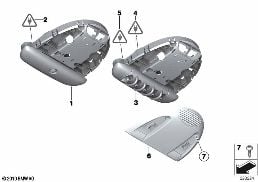 Schalter Bedieneinheit Dach diagram for BMW MINI R56 Cooper