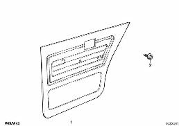 Revetement de porte, arriere diagram for BMW 5 Series E28 520i