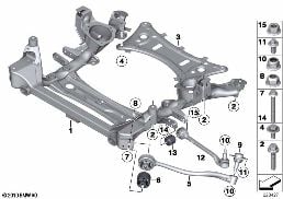 FRNT AXLE SUPPORT,WISHBONE/TENSION STRUT diagram for BMW X3 F25 35iX