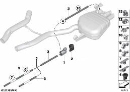 VACUUM CONTROL, EXHAUST FLAP diagram for BMW 5 Series F10 550i