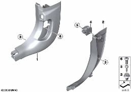 TRIM PANEL LEG ROOM diagram for BMW 6 Series F12 650iX