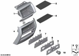 MOUNTING PARTS, CENTER CONSOLE, REAR diagram for BMW X4 F26 28iX