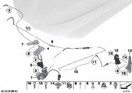 エンジン フード ロック システム diagram for BMW X3 F25 20iX