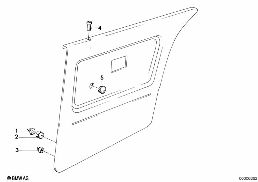 Tapicerka drzwi, poj. elementy diagram for BMW 3 Series E30 325ix
