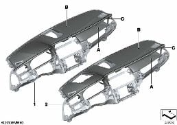 INDIVIDUAL INSTRUMENT PANEL, LEATHER diagram for BMW 7 Series F02 LCI 730Ld