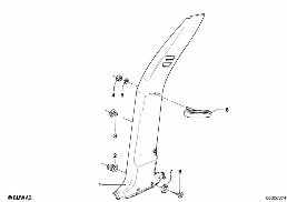 TRIM PANEL COLUMN CENTER diagram for BMW 7 Series E23 733i