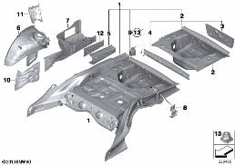 FLOOR PANEL TRUNK/WHEEL HOUSING REAR
