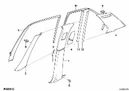 Blende und Verkleidung seitlich diagram for BMW 7 Series E32 750iL