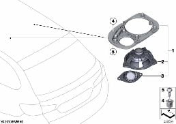 PARTS F REAR MOULDED HEADLNG LOUDSPEAKER diagram for BMW 5 Series F11 LCI 550i