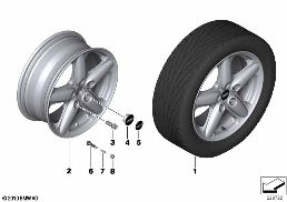 MINI LM Rad 5 Star Single Spoke 122 diagram for BMW MINI Paceman R61 Cooper