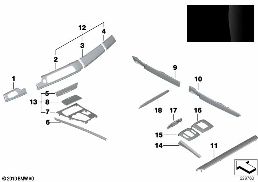 INDIVIDUAL WOOD, PIANOLACK SCHWARZ diagram for BMW 7 Series F02 LCI 730Ld