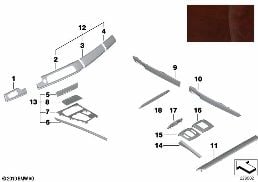 INDIVIDUAL WOOD 'SYCAMORE REDBROWN DARK' diagram for BMW 7 Series F02 LCI 730Ld