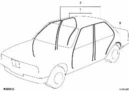 EDGE PROTECTION/COVERINGS ROCKERS diagram for BMW 5 Series E28 M535i