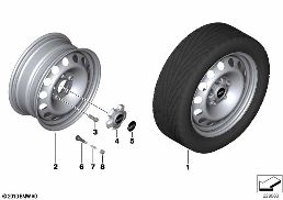 MINI Scheibenrad Stahl diagram for BMW MINI Paceman R61 Cooper