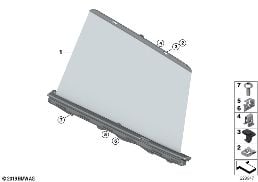 Zonnerolgardijn deur achter diagram for BMW X3 F25 28iX