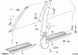 INTERIOR TRIM LATERAL diagram for BMW 3 Series E30 325i