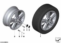 MINI LM Rad 5 Star Double Spoke 127 diagram for BMW MINI Paceman R61 Cooper