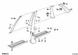 Scherm bekleding op zij diagram for BMW 3 Series E30 324td