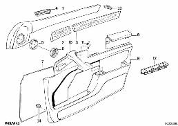 Türverkleidung vorn diagram for BMW 7 Series E32 750iL