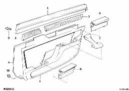 Türverkleidung hinten diagram for BMW 7 Series E32 750iL