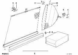 Sonnenschutzrollo Tür hinten diagram for BMW 7 Series E32 750iL