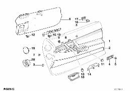 Portierbekleding onderdelen diagram for BMW 8 Series E31 850Ci