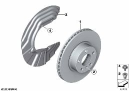 FRONT BRAKE / BRAKE DISC diagram for BMW X3 E83 LCI 3.0sd