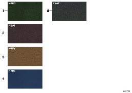 SAMPLE CHART, UPHOLSTERY COLORS, LEATHER