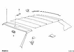 ROOF TRIM-COVERING HEADLINING FRONT diagram for BMW 6 Series E24 633CSi