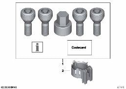 SET WHEEL LOCKS diagram for BMW MINI Countryman F60 Cooper