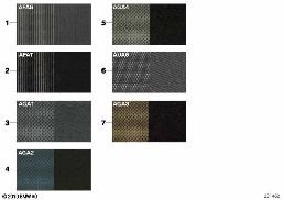 SAMPLE PAGE, UPHOLSTERY COLORS, FABRIC
