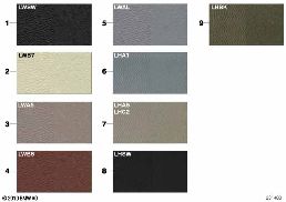 SAMPLE CHART, UPHOLSTERY COLORS, LEATHER
